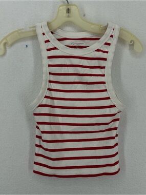 Primark Striped Halter Tank Top Girls Medium White Red